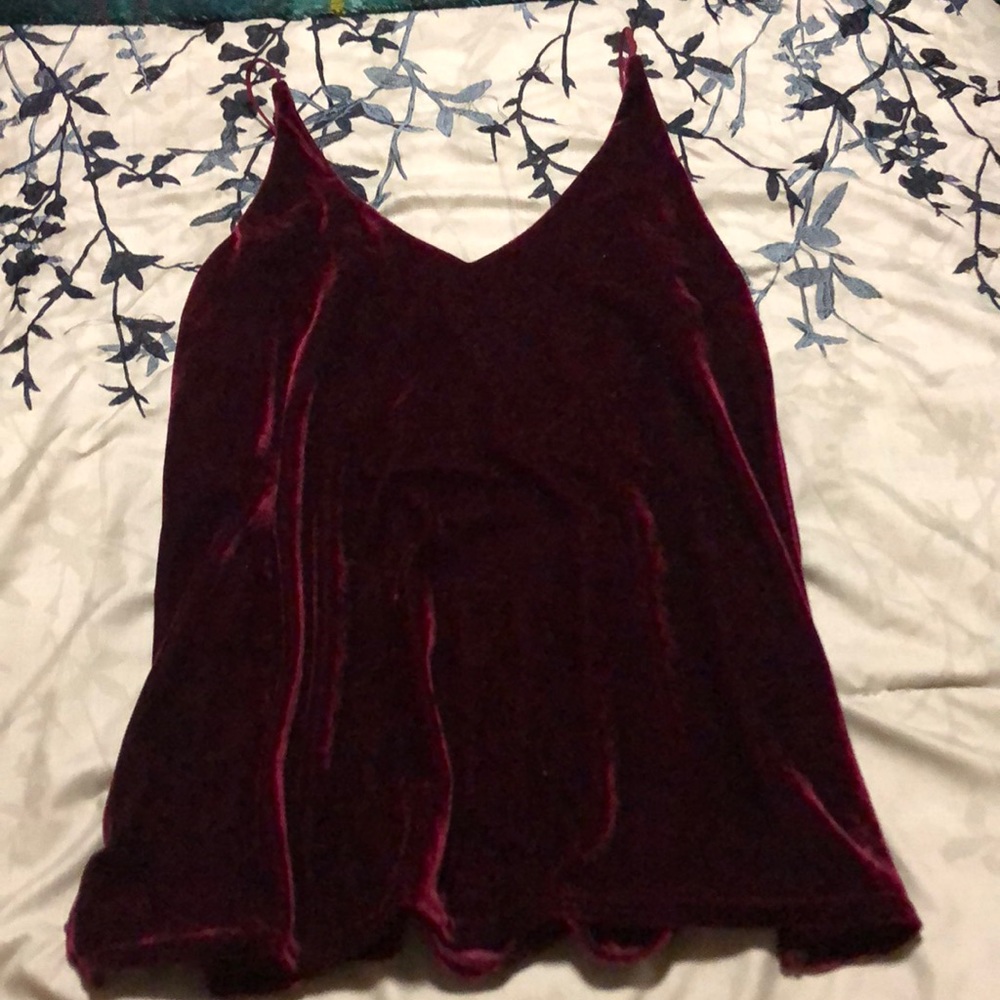 Maroon Velvet tank top
